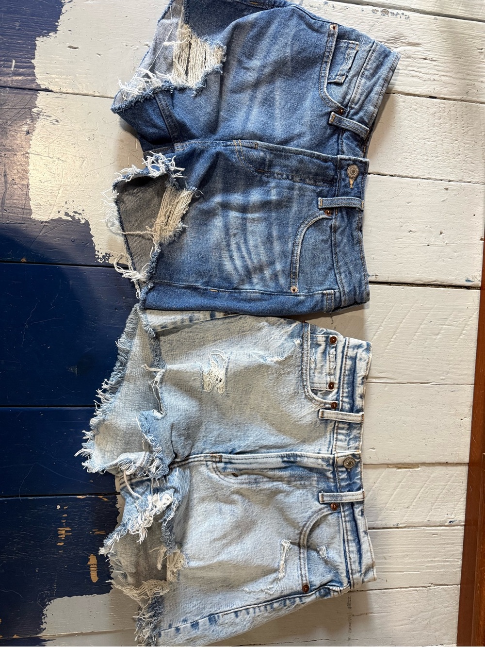 Abercrombie & Fitch Light Blue The Mom Short High-Rise & Old Navy Shorts